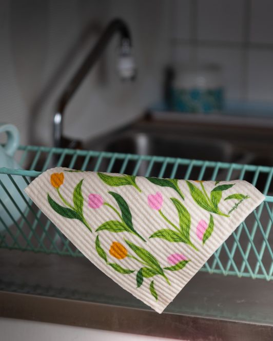 Hovedbilde 3 pk Klut TULIPAN gul/rosa